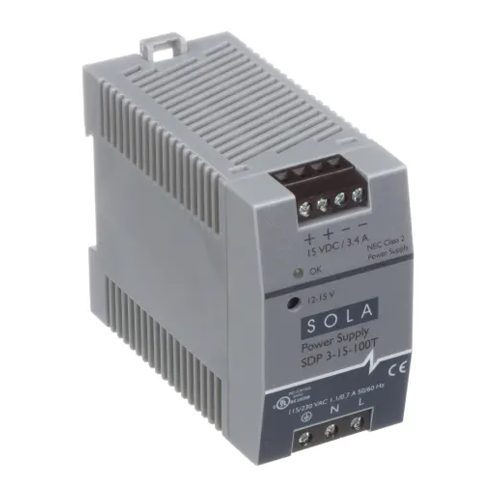 SDP315100T SOLAHD SDP LOW POWER DIN POWER SUPPLY, 50W, 15V OUTPUT, 115-230V AC/DC INPUT (SDP 3-15-100T)